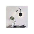 thumbnail image 2 of Lámpara de lectura de cabecera LED de 3 + 8W Lámpara de lectura de cisne flexible LED (negra) Luz de pared Luz de lectura LED con interruptor Blanco cálido 3000K Moderno, 2 of 5