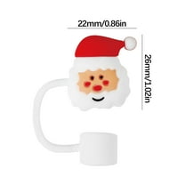 CuiLiyq Christmas Straw Cover Cap for Stanley Cup, Silicone Straw Topper for Stanley Tumbler with Handle, Dust Proof Reusable Straw Tips Lids for Christmas Gifts (Santa Claus)
