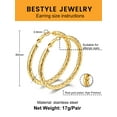 thumbnail image 6 of Bestyle Big Cross Hoop Earrings for Women 60mm 18K Gold Plated Hypoallergenic Lightweight Earrings Gifts for Girlfriend Daughter Mom Wife, 6 of 9