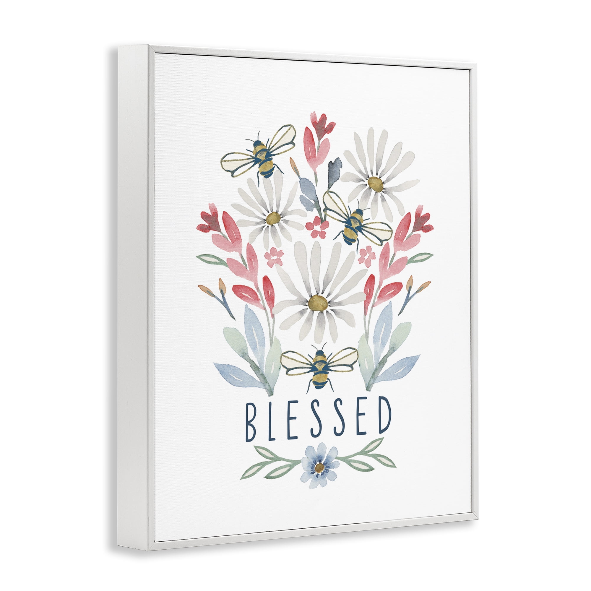Stupell Industries Blessed Floral Sprigs Botanical & Floral Painting White Framed Art Print Wall Art, 11 x 14