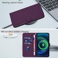 thumbnail image 4 of ELEHOLD Wallet Case for Samsung Galaxy A32 4G, PU Leather Stand Case with 3 Card Holders & Wrist Strap, Shockproof TPU Inner Flip Cover,Violet, 4 of 8