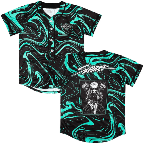 Slander Merch Spaceman Baseball Jersey Tops V-Neck Short Sleeve Shirts Women Men Streetwear