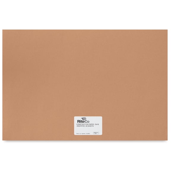 RiteCo Construction Paper - Light Brown, 12" x 18", 50 Sheets