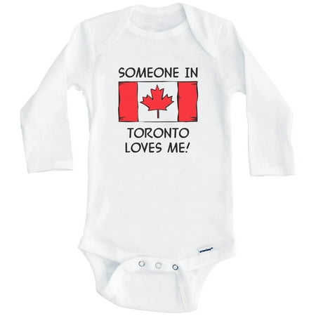 

Someone In Toronto Loves Me Canadian Flag One Piece Baby Bodysuit (Long Sleeve) 0-3 Months White