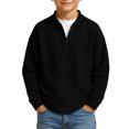 thumbnail image 3 of Sakuulaan Boys Quarter Zip Sweatshirt Mock Neck Herringbone Knit Casual Long Sleeve Jacket, 3 of 8