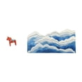 thumbnail image 1 of Estatua sueca de escritorio, figura de caballo Dalecarlian, alfombra artesanal de madera maciza y material flocado, ideal para salón o dormitorio., 1 of 8