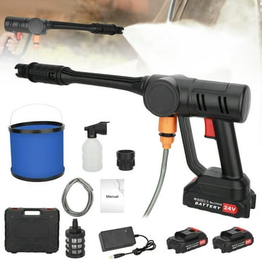 AQSQ Cordless High Pressure Car Washer Portable Vehicle Washing Gun 1500 Mah with 2-in-1 Adjustable Nozzle