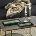 thumbnail image 3 of CosmoLiving by Cosmopolitan 14", 11"W Green Marble Slim Tray with Raised Edge, 2-Pieces, 3 of 12