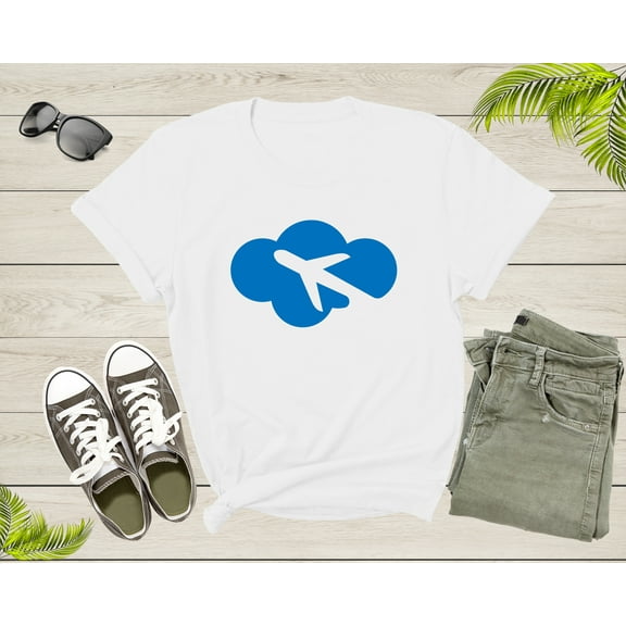 Flying Plane Airplane Aircraft Airliner Jet Blue Cloud T-Shirt Plane Lover Gift T Shirt for Men Women Kids Boys Girls Graphic Tshirt