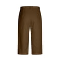 thumbnail image 6 of DODADAWANJ Mens Chino Pants Capris Big and Tall Below Knee Shorts with Pockets Solid Color Outdoor Capri Pant Trendy Beach Casual 3/4 Pants Brown XXL, 6 of 9