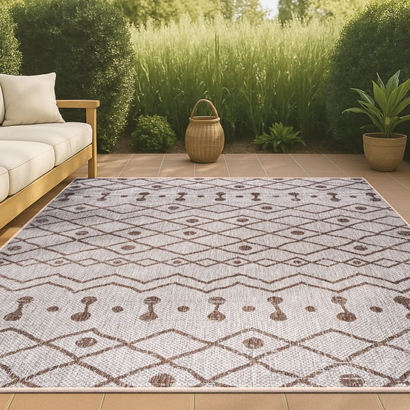 JONATHAN Y SANTA MONICA 8 x 10 Area Rug, Nokat Tribal Bohemian - Beige/Brown, SMB131A-8