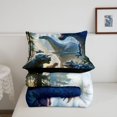thumbnail image 5 of Manfei Wild T-Rex Animals King Size Comforter Sets,Retro Triceratops Dinosaur Comforters King Size,Blue Yellow,Black Reversible,3pcs,1 Comforter and 2 Pillowcases, 5 of 7