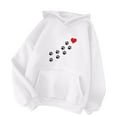 thumbnail image 2 of 2024 Hot Selling Women's Tops Clearance Sale Fashion Woman Hoodied Long Sleeve T-Shirt Printing Loose Blouse Tops Hoodies Trending Womens Clothes, White XXXL, 2 of 6