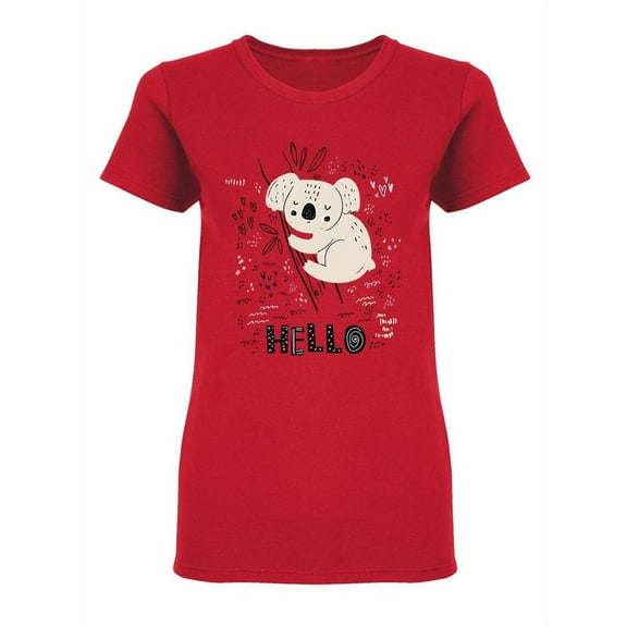 Hello White Koala T-Shirt Women -Image by Shutterstock, Female x-Large