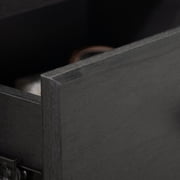 My Texas House Monroe 1-Drawer Nightstand with USB and Outlet, Black Oak Finish