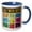 Blue/White, variant on 3drose, Salt Water Taffy - Whimsical Graphic Design of Salt Water Taffy Candy in a Colorful Grid, 11oz Two-tone Red Mug