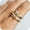 01.Halley set, variant on Women's Stackable Rings No Tarnish 18K Gold Plated Interlocking Rings Stacking Set, Delicate Square Crystal Zirconia CZ Fashion Ring, Jewelry Gift for Women