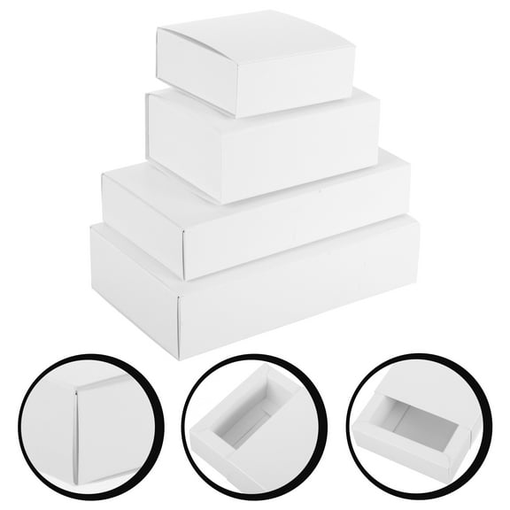 NUOLUX 8Pcs White Paper Rectangle present Boxes For Party Favors And Small 15.00X8.00X4.00In