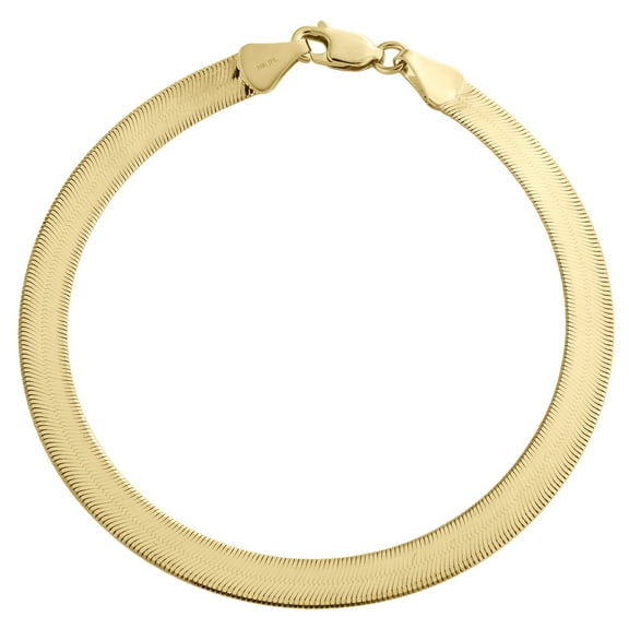 10K Yellow Gold 4.90mm Mens Solid Herringbone High Polished Bracelet 7 Inches