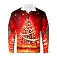 thumbnail image 4 of Men's Clothing Men Christmas Printed High Neck Half Zip Hooded Sweatshirt Casual Trendy Comfortable Business And Foreign Trade Sweatshirt Fall Shirt Dad Mens Sweat Suits for Men No Hood Pink M, 4 of 5