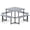 Gray, variant on Biotree 63-Inch Outdoor Square Picnic Table Bench Set for 4-8 People with Umbrella Hole, White