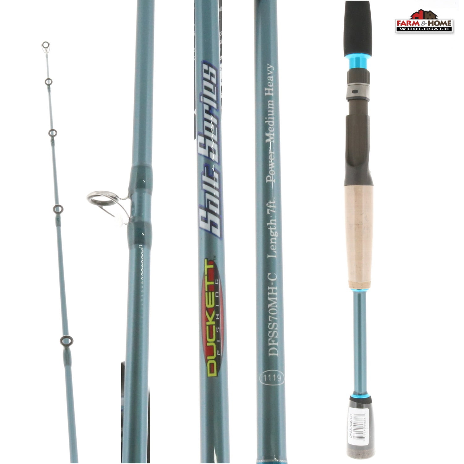 New Duckett Fishing Inshore Series Casting Rod 7'6" Med-Hvy Power DFIS76MH-C 