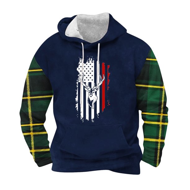 Sudaderas con capucha para hombre, moda, bolsillos, manga larga, estampado, sudaderas con capucha, blusa para hombre, blusa de poliéster