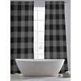 thumbnail image 3 of Pastoral Style Sheer Curtains 84 inches Long 2 Panels Set Black Grey Lattice Tiers Sheers Rod Pocket Small Window Short Curtains for Kitchen Cafe, Each 52" W x 84" L, 3 of 7