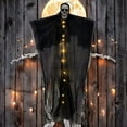 thumbnail image 2 of Scary Hanging Decoration With Light Up Led For Outdoor Indoor, 35 Inch Grim Reaper Style Prop For Haunted House Parties, Adjustable Handrails For Custom Spooky Pose, 2 of 7