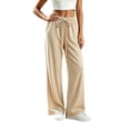 thumbnail image 6 of VBVC Women's Ribbed Wide Leg Lounge Pants , Casual Drawstring Loose Fit Trousers For Women , Ladies' Lightweight Sweatpants with Pockets, Yellow , S-2XL, 6 of 7