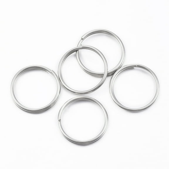 100pc Tarnish Resistant 304 Stainless Steel Split Rings Double Loops Jump Rings Stainless Steel Color 18x2.5mm 15mm inner diameter Single Wire: 1.25mm