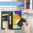 thumbnail image 5 of Wallet Case for Samsung A15 Magnetic Clasp Folio Kickstand Premium Leather Case with Hand Strap, [RFID Blocking] Credit Card Slots Shockproof TPU Inner Cover for Samsung Galaxy A15, Black, 5 of 6