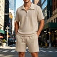 thumbnail image 2 of Byworldtasic Men's 2-Piece Activewear Set Zip-Up Polo and Drawstring Pants with Slant Pockets Set, 2 of 6