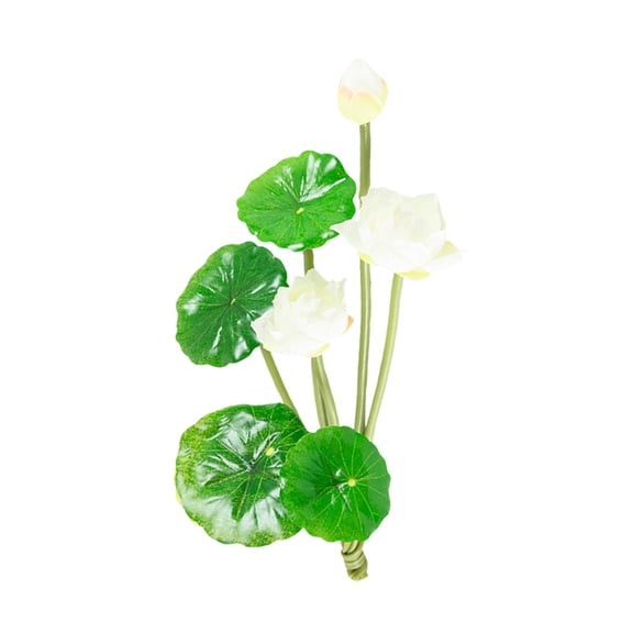 Artificial Lotus Flower, Realistic Floating Water Lily, Small Faux Pond Plants for Fish Tank Decor, Garden Aquarium Landscape Ornament and Home Decor