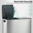 thumbnail image 5 of ZENSTYLE 2 x 8-Gallon Trash Can Stainless Steel Kitchen Garbage Can with Step Pedal - Silver, 5 of 11