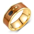 thumbnail image 2 of Trayknick NFC Stainless Steel Phone Chip Dripping Oil Dual Dragon Pattern Smart Ring Gift Golden Ring US 7, 2 of 13