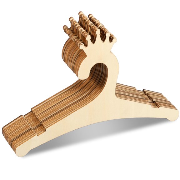 Austok 20Pcs Kids Wooden Hanger Wooden Baby Hanger Mini Toddler Children Clothes Hanger Cute Crown/Bear/Rabbit Ear Baby Girl Boy Hanger Toddler Infant Hanger for Baby Jacket Skirt Sweater