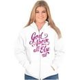 thumbnail image 4 of God Above All Else Religious Zip Hoodie Sweatshirt Women Brisco Brands S, 4 of 5