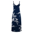 thumbnail image 4 of Wycnly Dresses for Women Fashion High Waist Swing Tunic Strap Maxi Sundress for Beach Sleeveless V-Neck Daisy Print Summer Long Formal Dress Blue m, 4 of 5