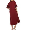 thumbnail image 6 of Avidlove Women's Nightgowns Long Sleepshirt Short Sleeve Oversized Nightdress Sleepwear V Neck Houese Dress Loungwear, 6 of 8