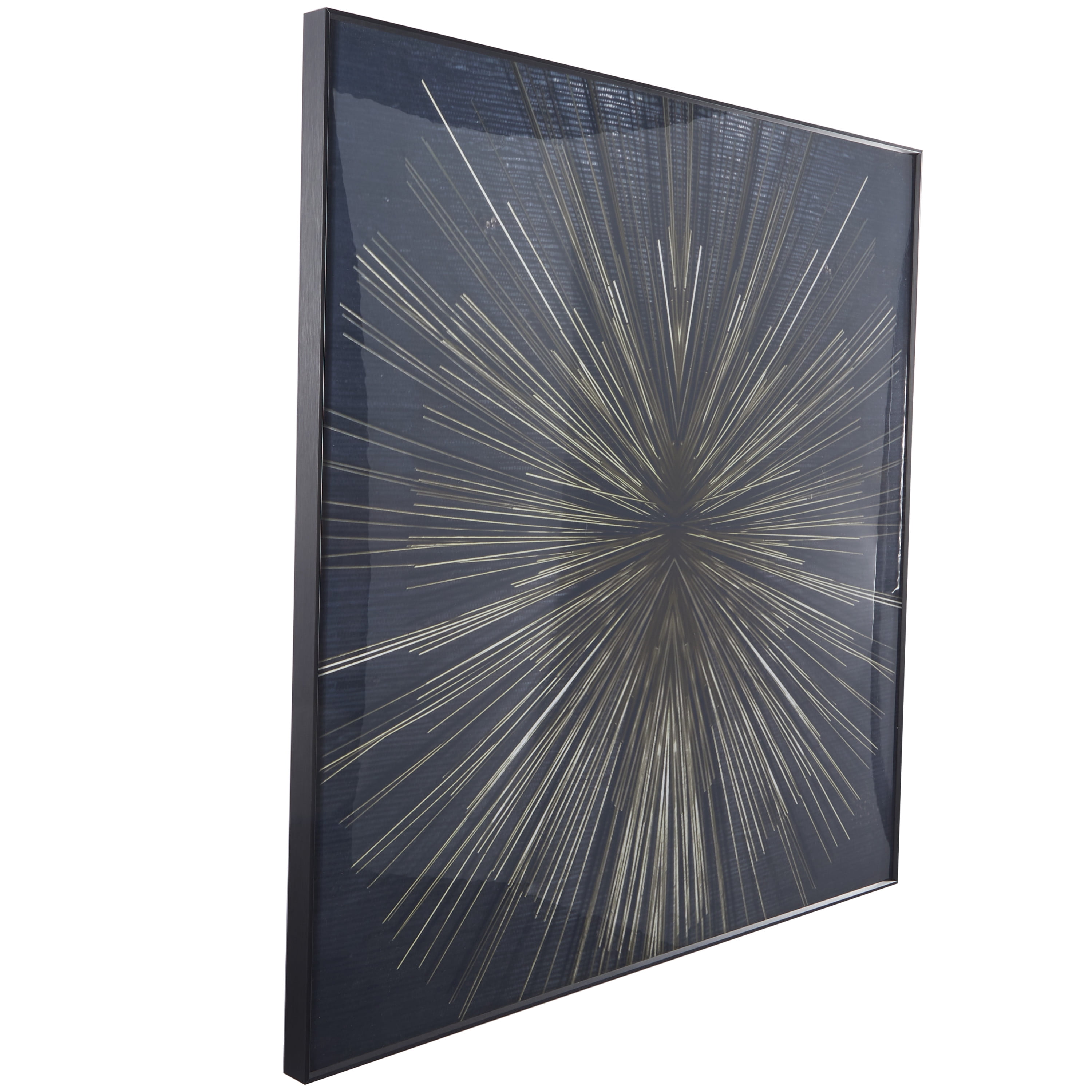CosmoLiving by Cosmopolitan Dark Blue Porcelain Radial Starburst Wall Decor with Gold Accents