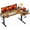 63" x 40", variant on HUANUO 63x40 inch Dual Motor L Shaped Electric Standing Desk with 3 Preset Heights, Electric Height Adjustable Computer Table, 2 Hooks & Cable Tray, Raising Desk for Home Office, Vintage Brown