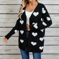 thumbnail image 6 of Amidoa Cardigan Womens Sweaters Long Sleeve Black Valentines Pockets Heart Knit Long Cardigans Women's Cardigans L, 6 of 9