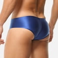 thumbnail image 3 of Ceisia Men's Satin Briefs Low Rise Contour Pouch Breathable Comfort Casual Underwear Multi Color Blue XL Gifts for Father, 3 of 5