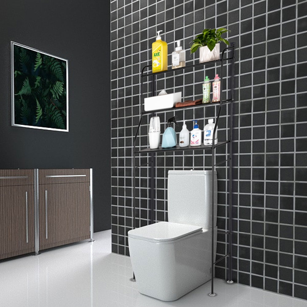 Kepooman 3-Tier Bathroom Organizer Over Toilet, Bathroom Racks and Shelves Storage Rack, Space Saver Rack Over the Toilet Rack, Bathroom Corner Stand Storage Organizer, Black Kepooman 3-Tier Bathroom Organizer Over Toilet, Bathroom Racks and Shelves Storage Rack, Space Saver Rack Over the Toilet Rack, Bathroom Corner Stand Storage Organizer, Black