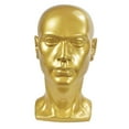 thumbnail image 1 of Cabeza de maniquí masculino, cabeza de peluca calva, modelo de exhibición de peluca, exhibición de sombrero, versátil, cabeza de modelo de joyería , Dorado, 1 of 8