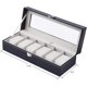 thumbnail image 5 of Caja para Relojes para 6 Relojes Caja de Almacenamiento con Tapa de Vidrio Negro Piel sintética, Caja para Relojes de Cuero con 6 Compartimentos Mantenga los Relojes en Orden - Gris JM, 5 of 5