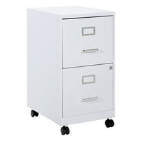 OSP Home Furnishings 2-Drawer Mobile Locking Metal File Cabinet, White