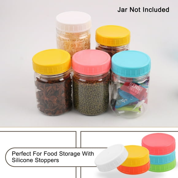 Unique Bargains Plastic Mason Jar Lid Regular and Wide Mouth Mason Canning Jar Top Food Storage 12 Pack Assorted Color