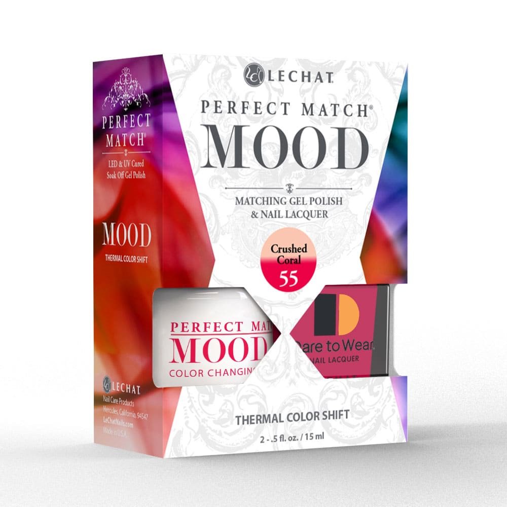 LeChat Perfect Match MOOD Changing Color Matching Set Gel+Lacquer PMMDS55 Crushed Coral